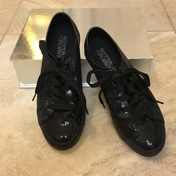 gotta flurt black sequin sneakers